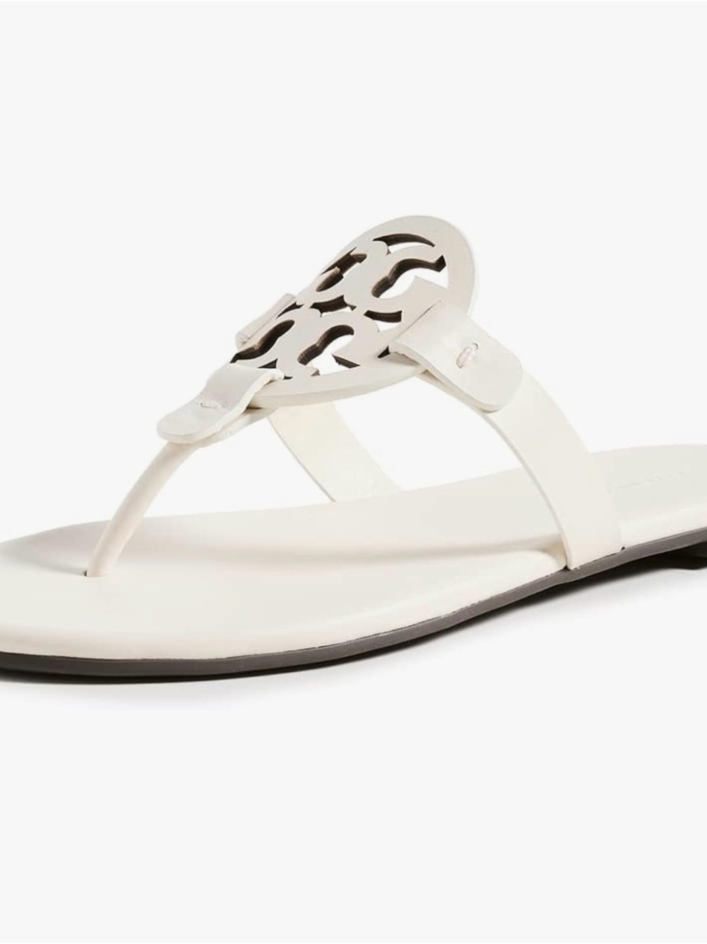 Tory Burch Women's Miller Soft Sandals, New Ivory, Off White, 5.5 Medium US - Picture 1 of 6